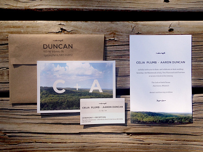 Duncan Wedding Invites branch graphic design invitations landscape postcard print wedding