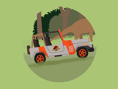 Jurassic Park Jeep dinosaur icon illi illustration jeep jurassic jurassic park