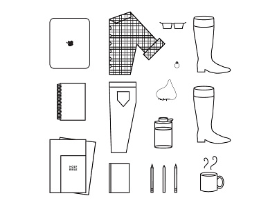 Portrait of a Professional Friend black and white book booths clothing coffee icons illi illustration macbook nalgene pencil portrait
