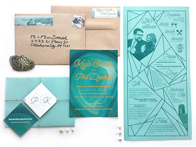 Dzanders Do Forever - Wedding Invitations agate craft paper foil stamp geometric invitation print print design turquoise wedding invitations