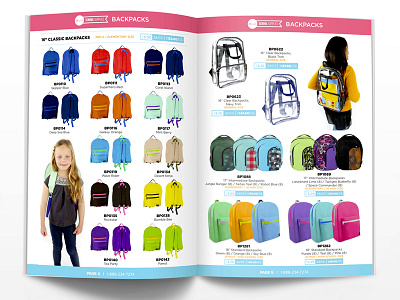 2016 BLU School Supplies Catalog backpack backpacks catalog layout print print design product photos product pictures school supplies