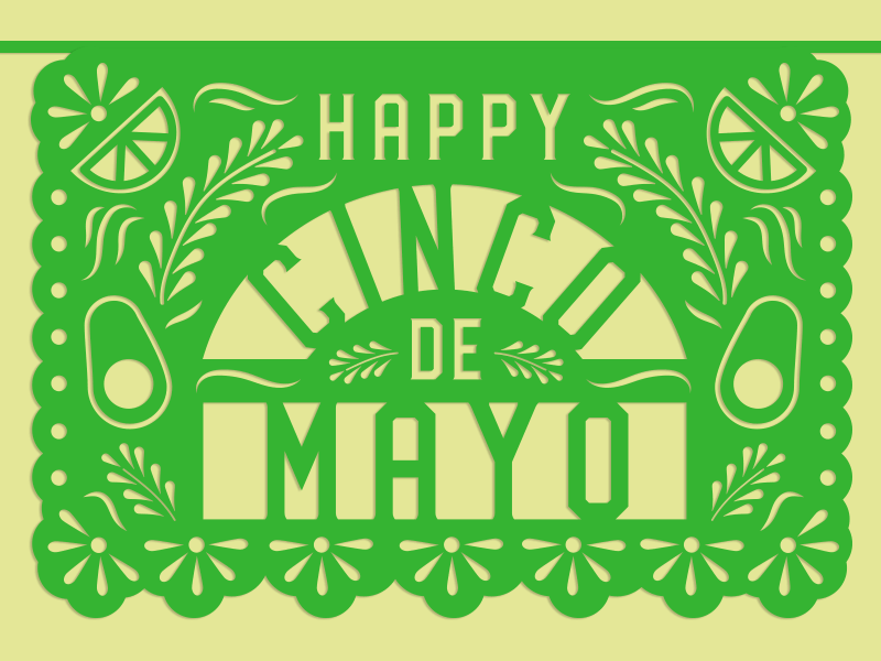 Happy Cinco De Mayo avocado cinco de mayo confetti fiesta lime mexican flag
