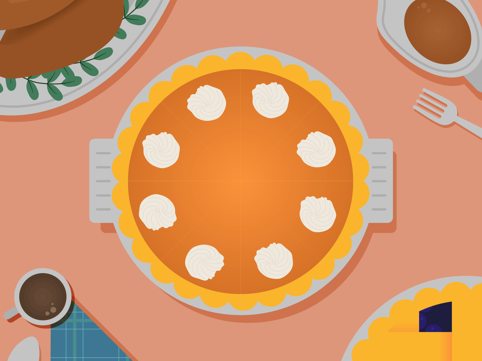 Thanksgiving pumpkin pie animation dinner logo reveal pumpkin pie slice of pie social graphic thanksgiving turkey dinner
