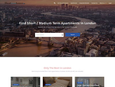 Short Term Homes ux webdesign website design wordpress wordpress theme
