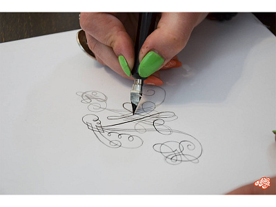 Dribbble calligraphy ink monogram pen pencil