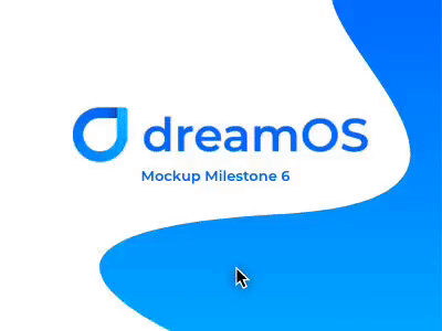 dreamOS Mockup Milestone 6 app blue blue and white concept dreamos mockup operating system os ui ui ux design ux
