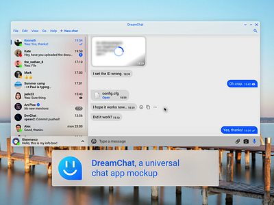 DreamChat - Universal Chat App Mockup