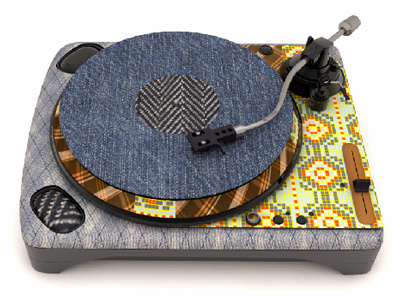 spinning threads 3d c4d concept dj patterns turntable