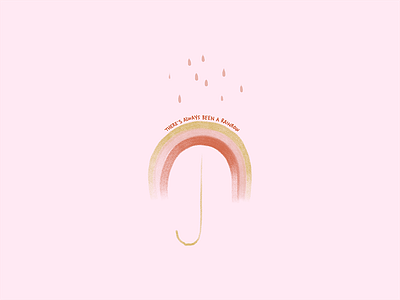 There's Always Been a Rainbow album art cute ilustration fan art golden hour inspired by song kacey musgraves music art rain rainbow simple illustration umbrella