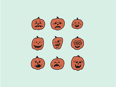 Pumpkin-moji Vector emoji halloween jack o lantern pumpkin vector graphics vector illustration