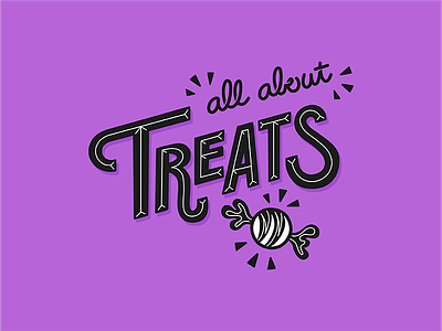All About Treats candy hallowee hand lettered hand lettering lettered lettering sweets trick or treat