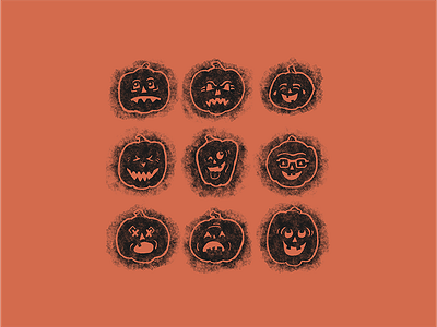 Pumpkin-moji Crosshatch emoji halloween jack o lantern pumpkin spooky season
