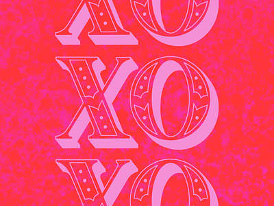 XOXOXO adobe fresco art licensing available to license galentine greeting card hand lettered hand lettering illustration lettered lettering typography valentine