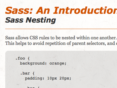 Sass: An Introduction Workshop Codepens codepen orange sass sassws white