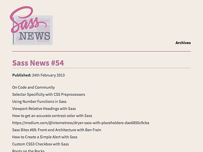 Sass News #54