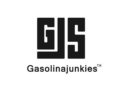 GasolinaJunkies branding clothesline clothing clothing brand flat letter head logo logotype monogram logo negative space logo tshirt design
