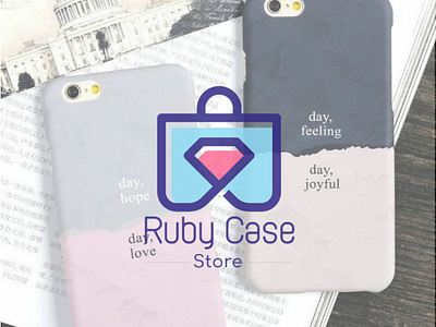 Ruby case store clean logo branding logo monogram minimalist negative space simple stationery