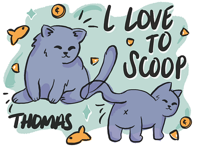 Thomas cat cats cute illustration lettering moar cats