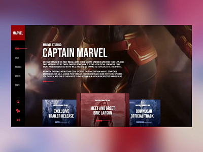 Captain Marvel Landing Page adobe xd animated animated mockup animation captain marvel landing page design marvel ui ux design ui ux ux design