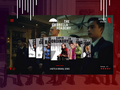 Umbrella Academy Landing Page adobe xd animated animated mockup animation landing page design netflix ui ux design ui ux umbrella academy ux design