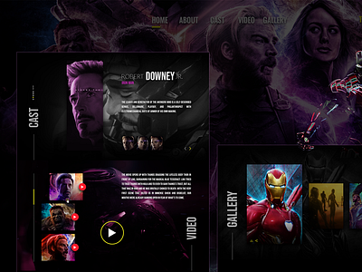 Avengers: Endgame Landing Page adobe xd avengers endgame landing page design marvel ui ux design ui ux ux design web design