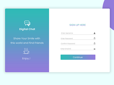 Sign Up Design chat chat app chat register illustration register sign up sign up form signup screen signupform typography ux