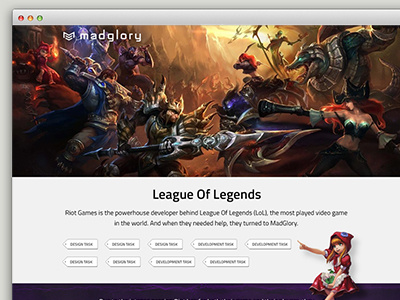 Portfolio Teaser design development full width gaming league of legends lol portfolio teaser web website