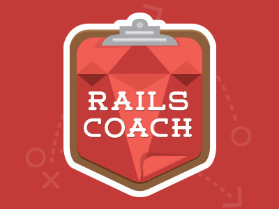 Rails Coach clipboard coach development flat gem geometric rails ruby vector