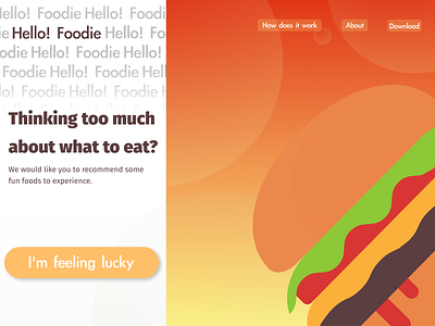 Landing page beginner burger daily ui dailyui design eat food foodie illustration lucky shapes ui vector