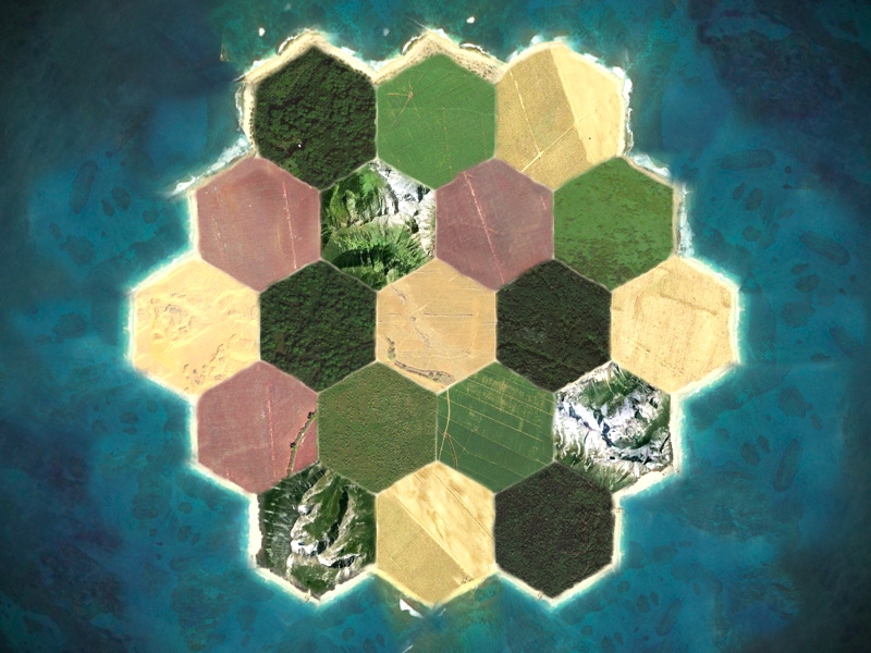 Settlers IRL settlers of catan board game google maps in real life hexagon icon ocean island
