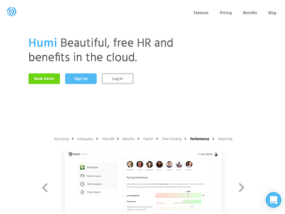 Humi Homepage 3.0 homepage hr humi software
