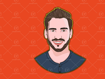 I will create minimalist flat line vector avatar you within 24h