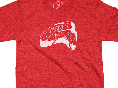 Meat Me Tee handlettering illustrated typo one color t shirt