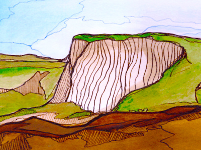 Cliff illustration liquid acrylic