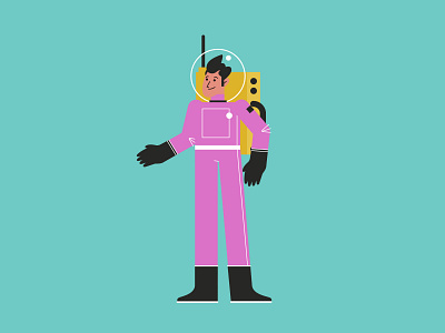Pink Astronaut astronaut boy design illustration man pink salt lake city sky space suit