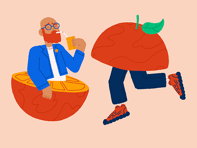 ORANGE character design illustration juice orange