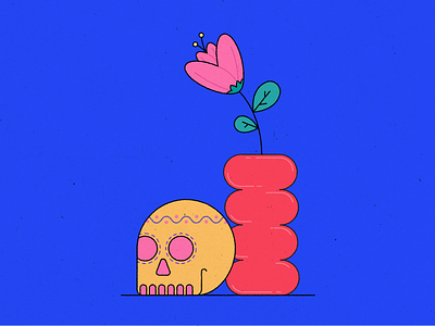 FLORA cancer colon denver design flora flower illustration life plant pot rose skull