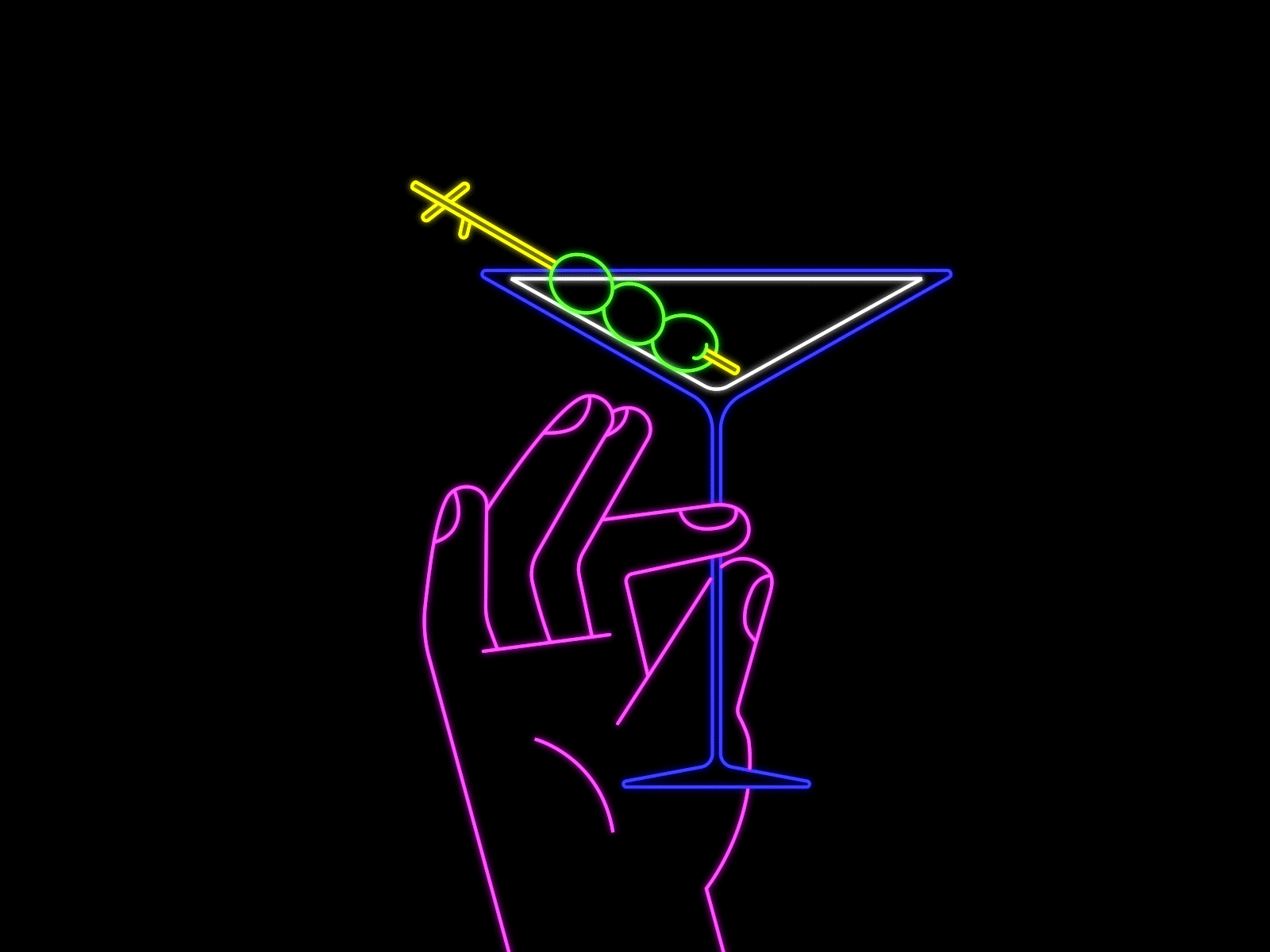 DRINK OF THE DAY aftereffects denver design illustration martini motion design motion graphics olives pink slurp