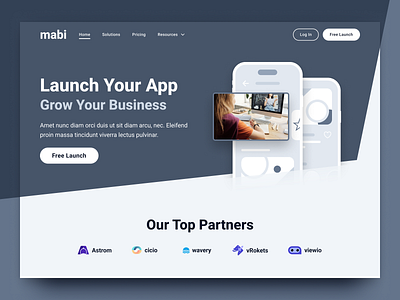 Mabi - SaaS Landing Page Hero app design design homepage landing landing page saas ui user interface ux web design