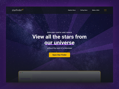Starfinder Web Hero app design design graphic design homepage landing landing page ui ux web web design