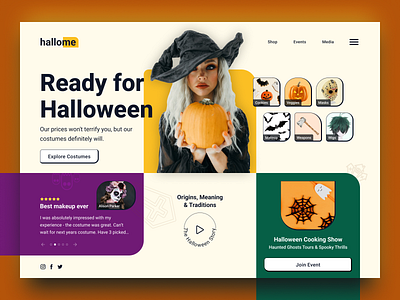 Halloween Shop design elementor homepage landing page logo ui uiux ux web design website wordpress