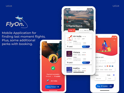 FlyOn - Airline booking app UI