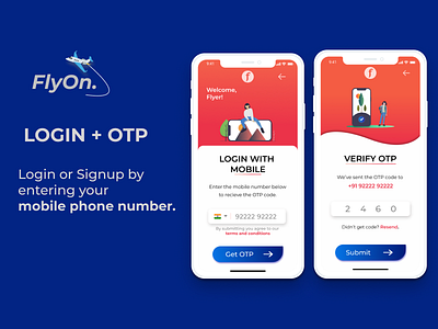 FlyOn - Flight Booking (Sign up page UI)