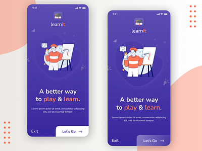 Getting Started Page UI / UX apple branding buttons design e learning education app figma getting started illustration learning logo mobile app online learning app ui ui design ui trend ui ux