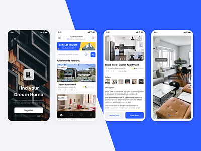 360 View Home Finding App 3d animation apple branding design figma home finder home finding app hotel finder house finder house finding app ui minimal noteworthy popular real estate ui uiux ux uxdesign