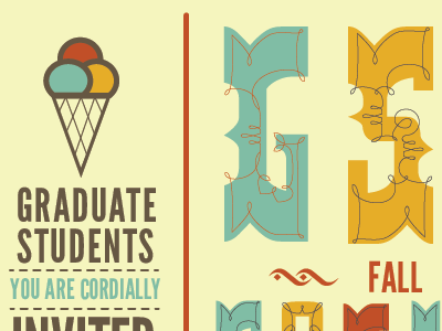 Graduate Students Invitation design icon invitation logo student type typography