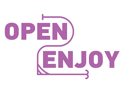 Open 2 Enjoy amazon delivery design graphic logo pantone orchid typography