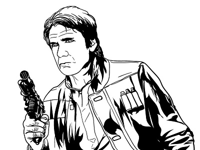 Day 012- Han Solo force awakens han solo illustration star wars