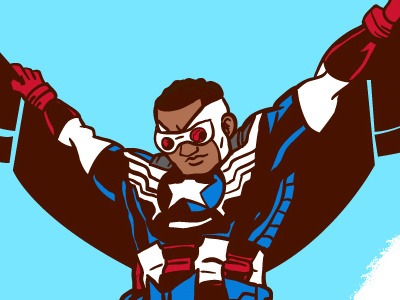 Sam Wilson Captain America | Week 3 12in12 Challenge captain america comic falcon illustration marvel sam wilson vector