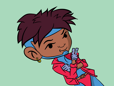 Rocket aka Racquel hero illustration milestone style superhero